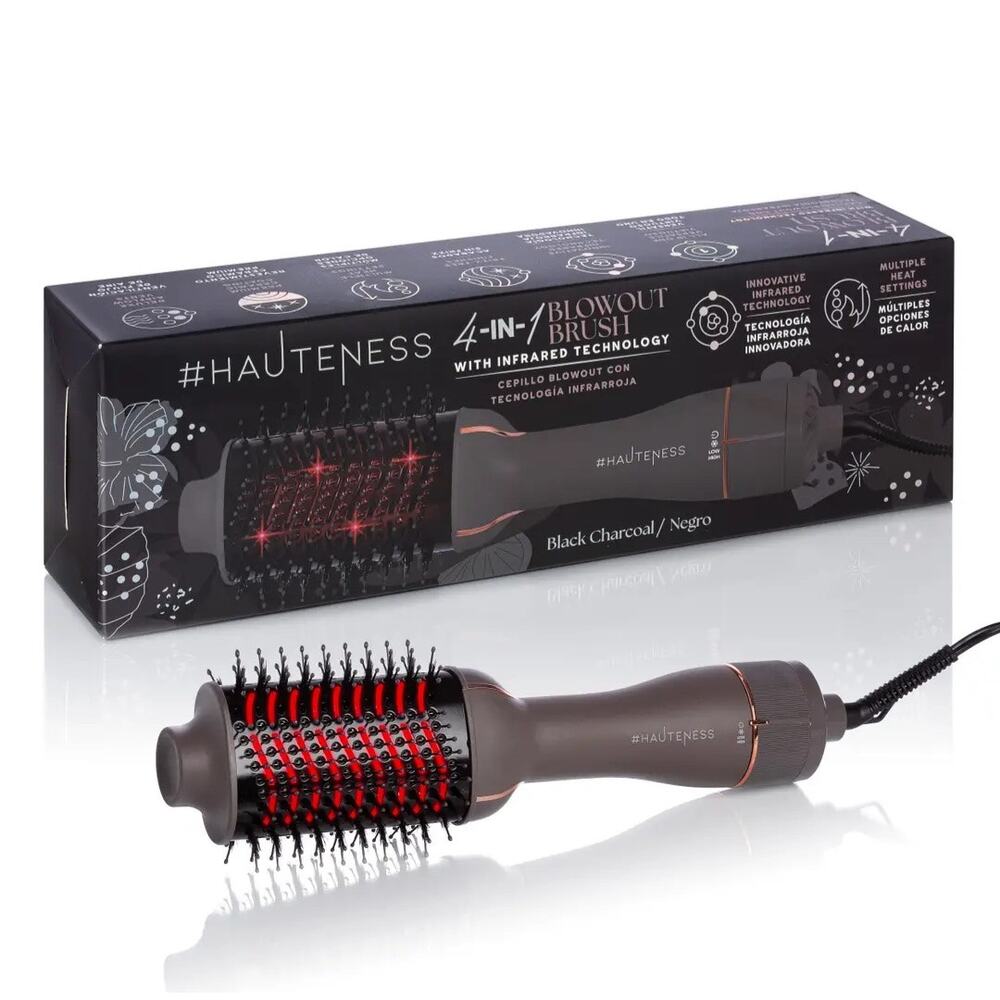 Hauteness 4 in One Blowout Brush with Infrared Technology 3 x2  inch Flat Barrel